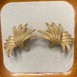 Gold Leaf Clip-On Earrings